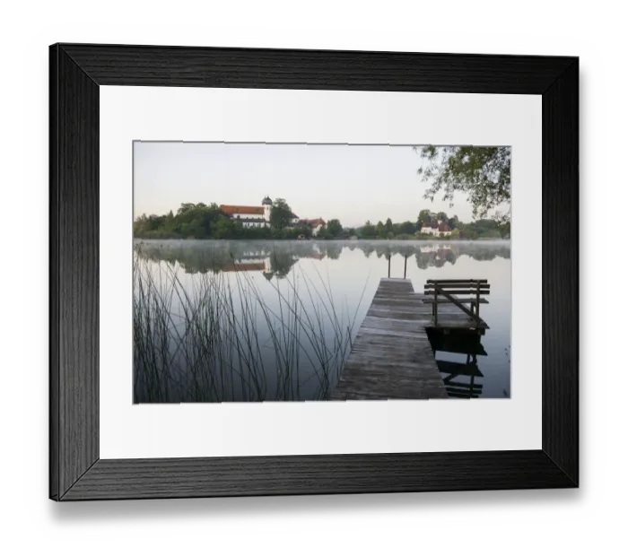 Framed Print : Early morning at Seeon Abbey on an island in Seeoner See Lake, Seeon-Seebruck, Chiemgau, Upper Bavaria, Bavaria, Germany Framed Print : Early morning at Seeon Abbey on an island in Seeoner See Lake, Seeon-Seebruck, Chiemgau, Upper Bavaria, Bavaria, Germany