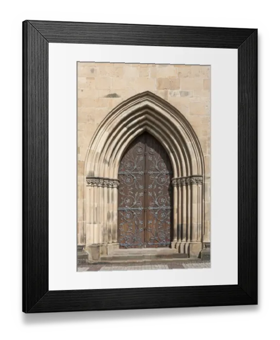 Framed Print : Entrance porch of the parish church of St John, 14th century, Osnabruck, North Rhine-Westphalia, Germany Framed Print : Entrance porch of the parish church of St John, 14th century, Osnabruck, North Rhine-Westphalia, Germany