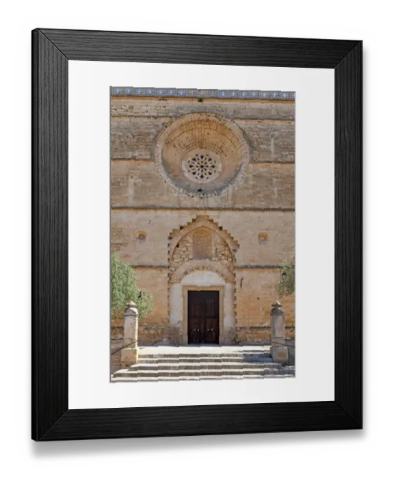 Framed Print : Entrance to the Church Esglesia Sant Pere, Petra, Majorca, Balearic Islands, Spain