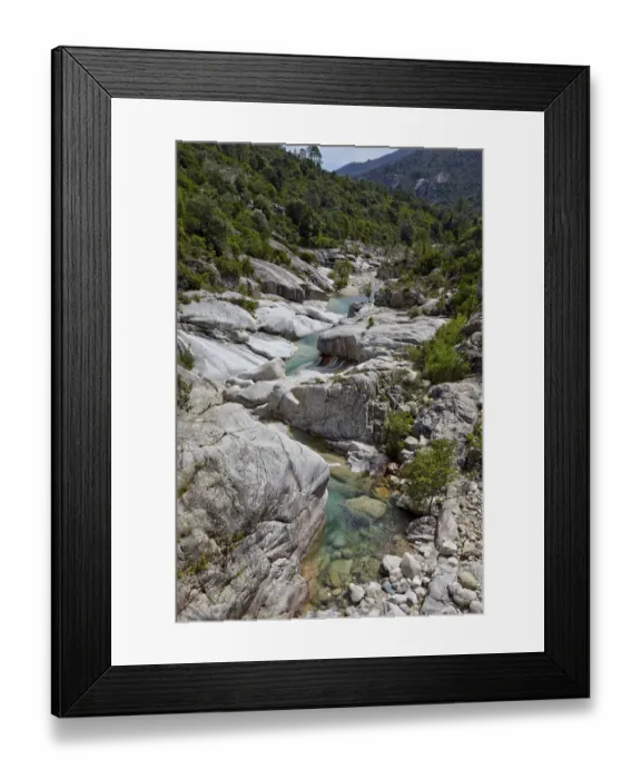Framed Print : Valley of the Osu mountain river near Porto-Vecchio, Corsica, France Framed Print : Valley of the Osu mountain river near Porto-Vecchio, Corsica, France