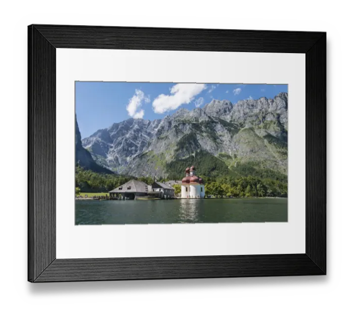 Framed Print : St. Bartholomae in Konigssee in front of the Watzmann, Berchtesgaden National Park, Berchtesgadener Land district, Upper Bavaria, Bavaria, Germany Framed Print : St. Bartholomae in Konigssee in front of the Watzmann, Berchtesgaden National Park, Berchtesgadener Land district, Upper Bavaria, Bavaria, Germany