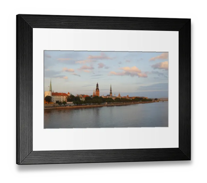 Framed Print : Old town with the banks of the Daugava River, Riga Castle, Riga Cathedral, St. Peters Church, from the Vansu Bridge or Vansu tilts over Daugava, Riga, Latvia Framed Print : Old town with the banks of the Daugava River, Riga Castle, Riga Cathedral, St. Peters Church, from the Vansu Bridge or Vansu tilts over Daugava, Riga, Latvia