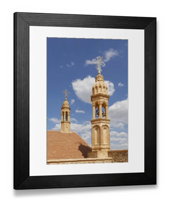 Framed Print : Church towers, Mor Gabriel Monastery, in Midyat, Mardin, Tur Abdin, Southeastern Anatolia Region, Anatolia Province, Turkey Framed Print : Church towers, Mor Gabriel Monastery, in Midyat, Mardin, Tur Abdin, Southeastern Anatolia Region, Anatolia Province, Turkey