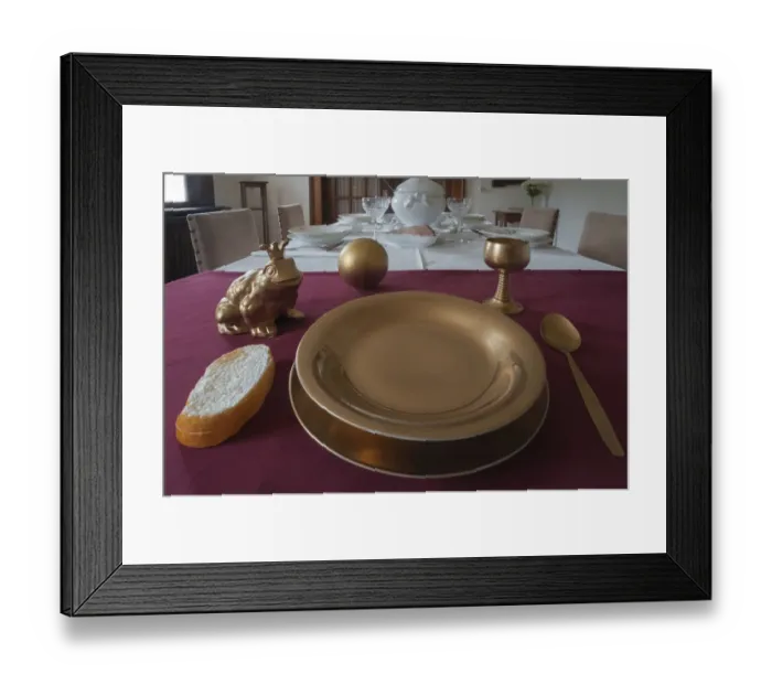 Framed Print : Frog next to a golden plate on the table, depiction from the fairy tale The Frog Prince, On the fairytale path through the museum, Industrial Museum, Lauf an der Pegnitz, Middle Franconia, Bavaria, Germany Framed Print : Frog next to a golden plate on the table, depiction from the fairy tale The Frog Prince, On the fairytale path through the museum, Industrial Museum, Lauf an der Pegnitz, Middle Franconia, Bavaria, Germany