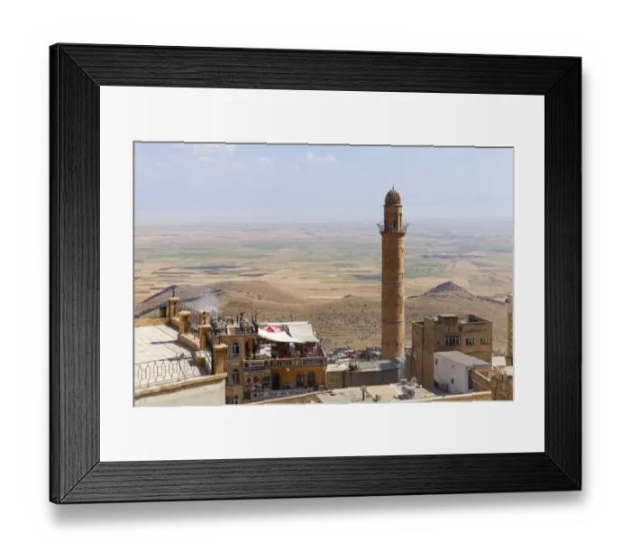 Framed Print : Mesopotamian plain and minaret of the Great Mosque Ulu Camii, Mardin, Southeastern Anatolia Region, Anatolia, Turkey Framed Print : Mesopotamian plain and minaret of the Great Mosque Ulu Camii, Mardin, Southeastern Anatolia Region, Anatolia, Turkey