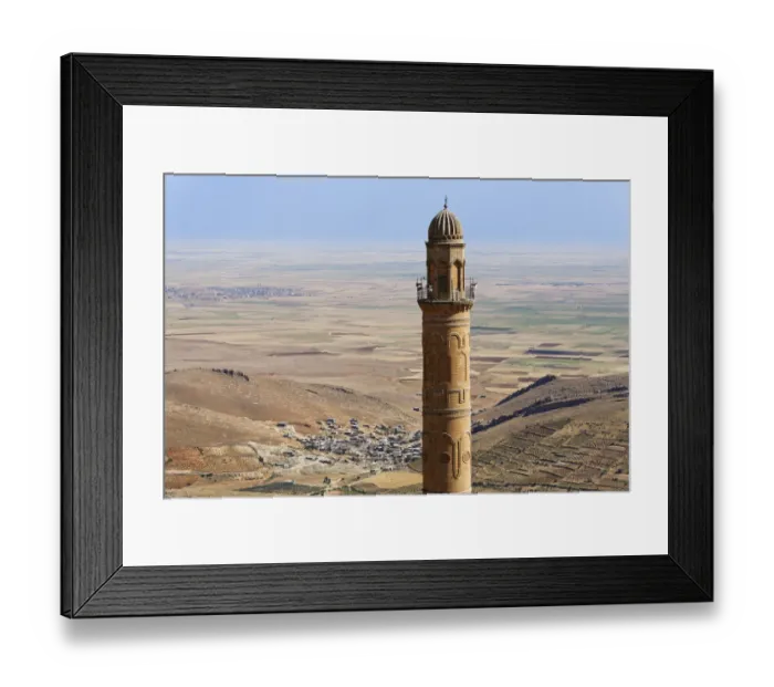 Framed Print : Mesopotamian plain and minaret of the Great Mosque Ulu Camii, Mardin, Southeastern Anatolia Region, Anatolia, Turkey Framed Print : Mesopotamian plain and minaret of the Great Mosque Ulu Camii, Mardin, Southeastern Anatolia Region, Anatolia, Turkey