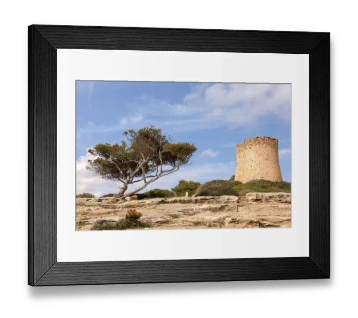 Framed Print : Torre de Cala Pi, medieval watchtower on the coast, Cala Pi, Majorca, Balearic Islands, Spain Framed Print : Torre de Cala Pi, medieval watchtower on the coast, Cala Pi, Majorca, Balearic Islands, Spain