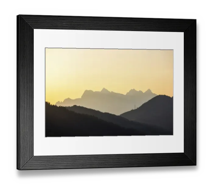 Framed Print : Lofer Mountains or Loferer Mountains, silhouetted in the morning light, morning atmosphere, Alps, Tyrol, Austria Framed Print : Lofer Mountains or Loferer Mountains, silhouetted in the morning light, morning atmosphere, Alps, Tyrol, Austria