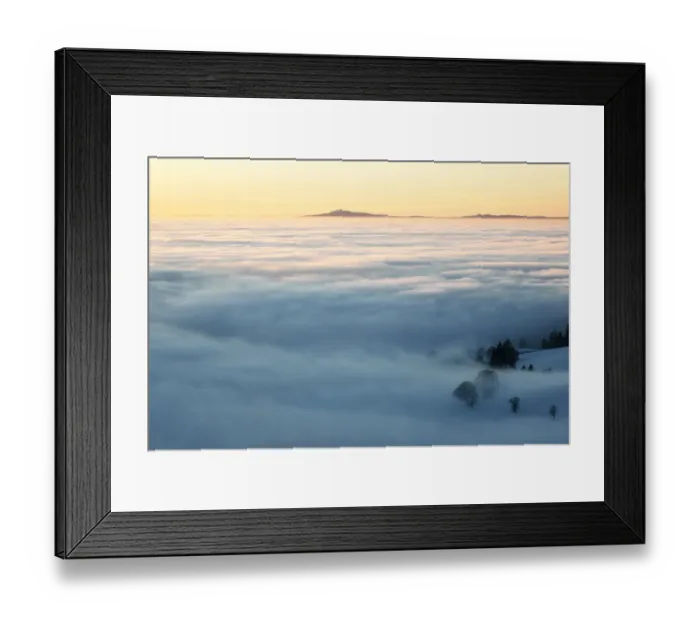 Framed Print : High fog in the Rhine Valley with view on the Vosges, from Schauinsland, Black Forest, Baden-Wuerttemberg, Germany Framed Print : High fog in the Rhine Valley with view on the Vosges, from Schauinsland, Black Forest, Baden-Wuerttemberg, Germany