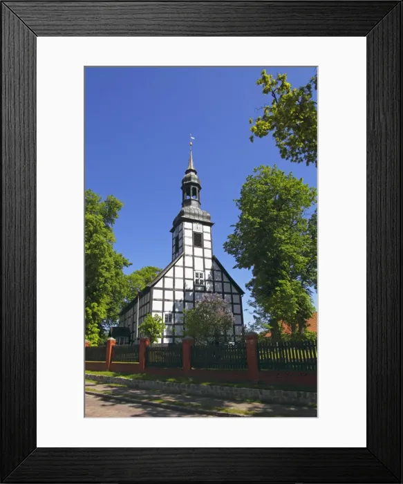 Framed Print : Historic timber-framed church in Ahlbeck, Ahlbecker Dorfkirche, build in 1754, Ahlbeck, Uecker-Randow district, Mecklenburg-Western-Pomerania, Germany, Europe Framed Print : Historic timber-framed church in Ahlbeck, Ahlbecker Dorfkirche, build in 1754, Ahlbeck, Uecker-Randow district, Mecklenburg-Western-Pomerania, Germany, Europe