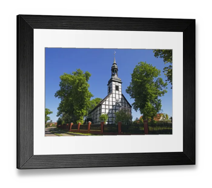 Framed Print : Historic timber-framed church in Ahlbeck, Ahlbecker Dorfkirche, build in 1754, Ahlbeck, Uecker-Randow district, Mecklenburg-Western-Pomerania, Germany, Europe Framed Print : Historic timber-framed church in Ahlbeck, Ahlbecker Dorfkirche, build in 1754, Ahlbeck, Uecker-Randow district, Mecklenburg-Western-Pomerania, Germany, Europe