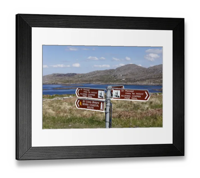 Framed Print : Signpost near Allihies, Slieve Miskish Mountains, Beara Peninsula, County Cork, Ireland, British Isles, Europe Framed Print : Signpost near Allihies, Slieve Miskish Mountains, Beara Peninsula, County Cork, Ireland, British Isles, Europe