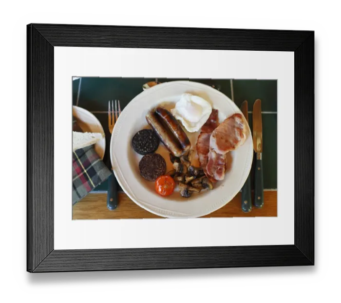 Framed Print : breakfast, characteristic, Cork, County Cork, Directly Above, dish, food still-life