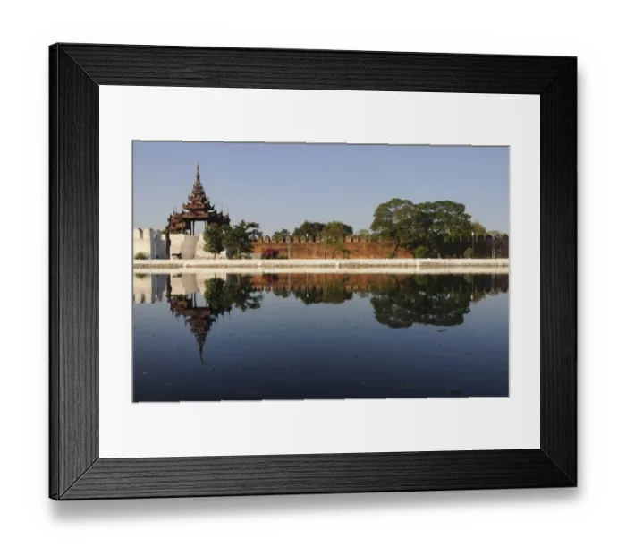 Framed Print : Mandalay Fort, palace seen from the 26th road, Mandalay, Myanmar, Burma, Southeast Asia, Asia Framed Print : Mandalay Fort, palace seen from the 26th road, Mandalay, Myanmar, Burma, Southeast Asia, Asia