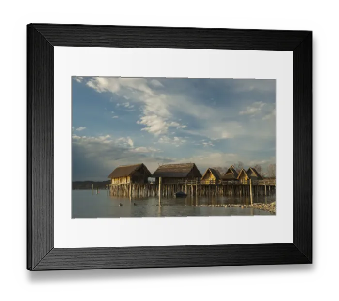 Framed Print : Pfahlbaumuseum, Lake Dwelling Museum, reconstructed pile dwellings from the Stone and Bronze Ages, Unteruhldingen, Lake Constance, Baden-Wuerttemberg, Germany, Europe Framed Print : Pfahlbaumuseum, Lake Dwelling Museum, reconstructed pile dwellings from the Stone and Bronze Ages, Unteruhldingen, Lake Constance, Baden-Wuerttemberg, Germany, Europe