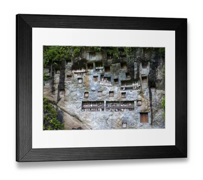 Framed Print : Rock tombs and gallery of ancestors of the Toraja in Lemo, near Rantepao, Sulawesi, Indonesia, Southeast Asia Framed Print : Rock tombs and gallery of ancestors of the Toraja in Lemo, near Rantepao, Sulawesi, Indonesia, Southeast Asia