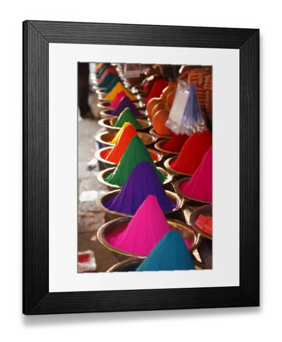 Framed Print : Powdered pigments, Devaraja Market, Mysore, Karnataka, South India, India, South Asia, Asia Framed Print : Powdered pigments, Devaraja Market, Mysore, Karnataka, South India, India, South Asia, Asia