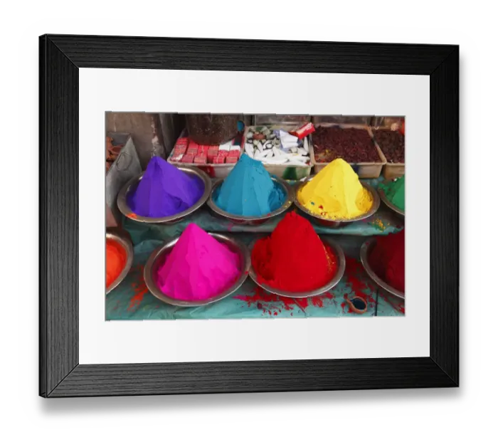 Framed Print : Powdered pigments, Devaraja Market, Mysore, Karnataka, South India, India, South Asia, Asia Framed Print : Powdered pigments, Devaraja Market, Mysore, Karnataka, South India, India, South Asia, Asia