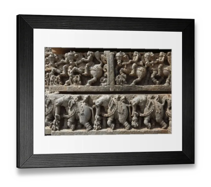 Framed Print : Riders on horses and elephants, rows of figurines on the wall of Kesava Temple, Keshava Temple, Hoysala style, Somnathpur, Somanathapura, Karnataka, South India, India, South Asia, Asia Framed Print : Riders on horses and elephants, rows of figurines on the wall of Kesava Temple, Keshava Temple, Hoysala style, Somnathpur, Somanathapura, Karnataka, South India, India, South Asia, Asia