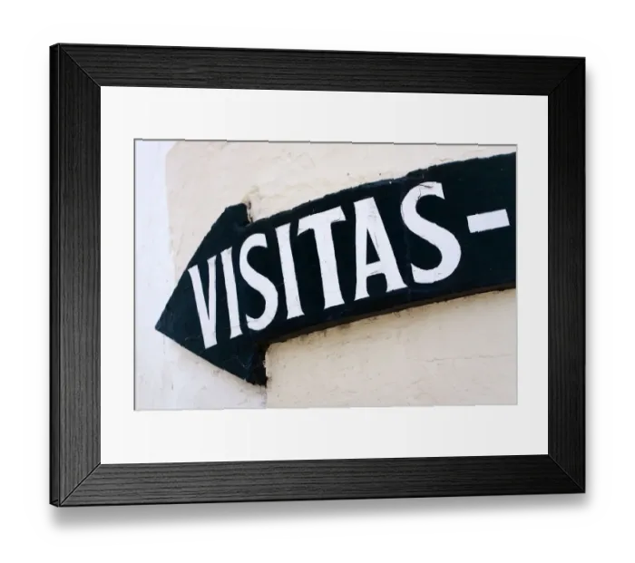 Framed Print : Visitas, sign in Spain, Europe Framed Print : Visitas, sign in Spain, Europe