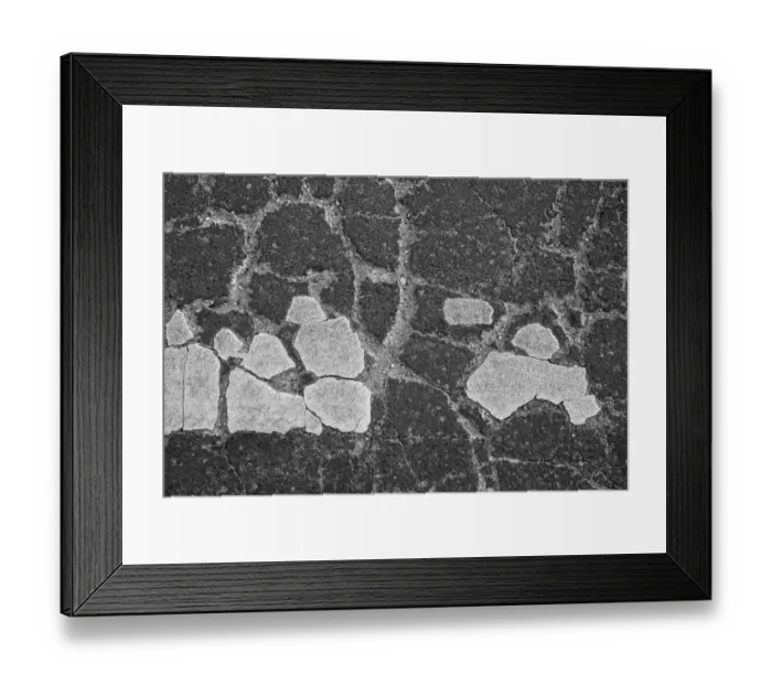 Framed Print : Asphalt cracked by frost and cold, potholes Framed Print : Asphalt cracked by frost and cold, potholes