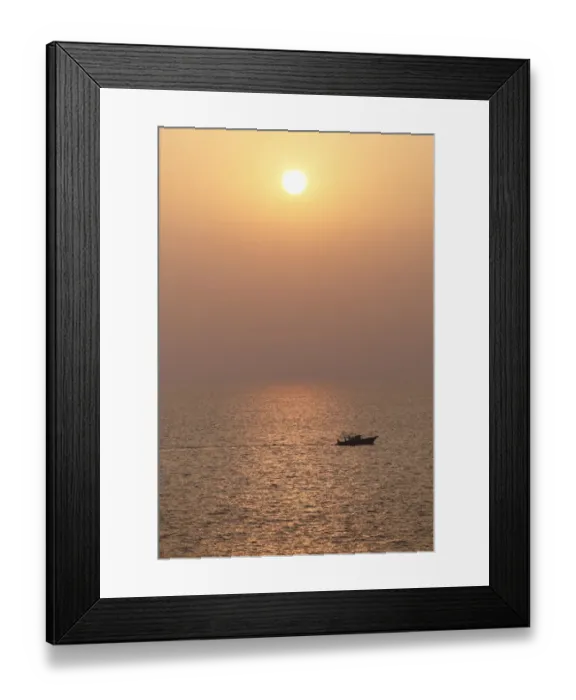Framed Print : Boat on the sea, sunset, Kovalam, Kerala, southern India, India, Asia Framed Print : Boat on the sea, sunset, Kovalam, Kerala, southern India, India, Asia