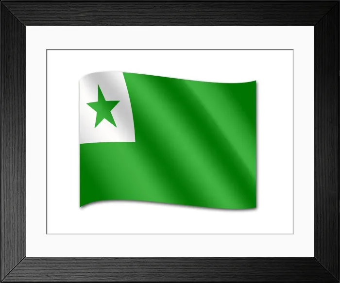 Framed Print : Flag of the Esperanto international auxiliary language Framed Print : Flag of the Esperanto international auxiliary language