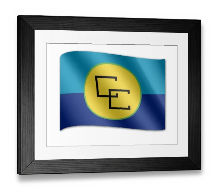 Framed Print : Flag Caribbean Community