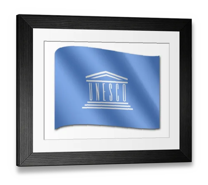 Framed Print : Flag of the United Nations Educational, Scientific and Cultural Organization, UNESCO