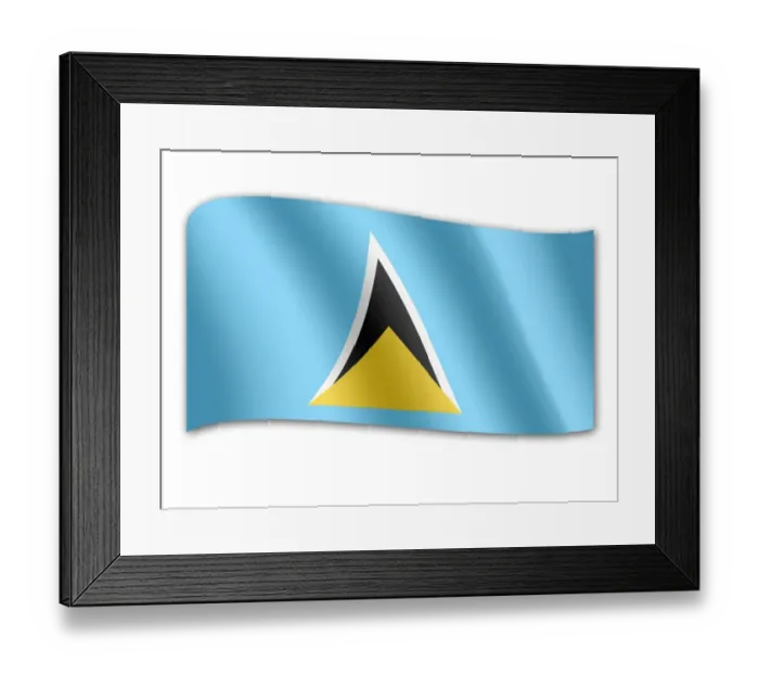 Framed Print : Flag of Saint Lucia Framed Print : Flag of Saint Lucia