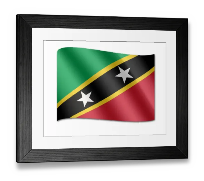 Framed Print : Flag of St. Kitts und Nevis Framed Print : Flag of St. Kitts und Nevis