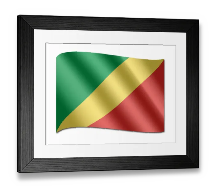 Framed Print : Flag of the Republic of the Congo Framed Print : Flag of the Republic of the Congo