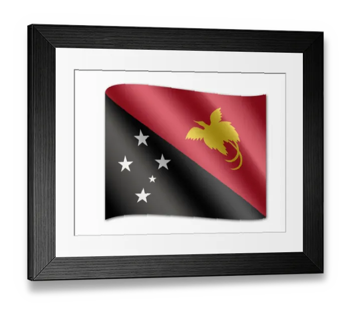 Framed Print : Flag of Papua New Guinea Framed Print : Flag of Papua New Guinea