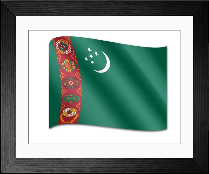 Framed Print : Flag of Turkmenistan Framed Print : Flag of Turkmenistan
