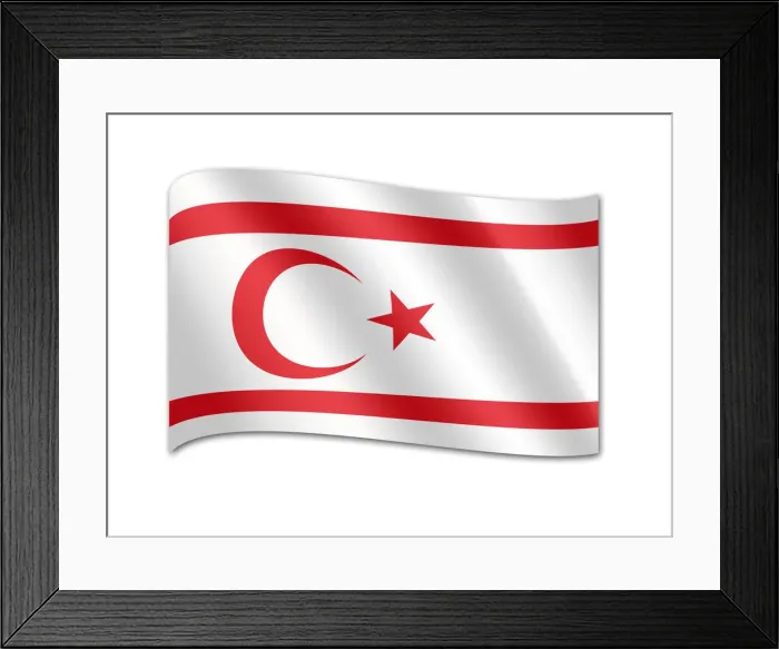 Framed Print : Flag of the Turkish Republic of Northern Cyprus Framed Print : Flag of the Turkish Republic of Northern Cyprus