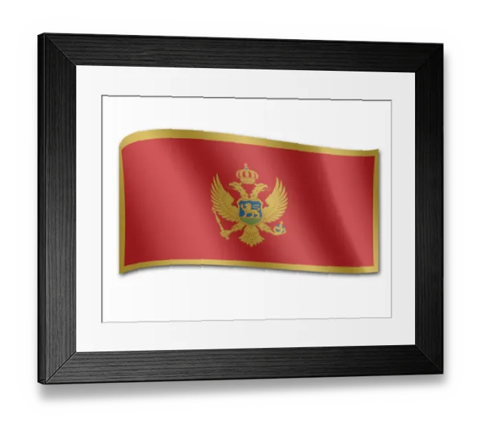 Framed Print : Flag of Montenegro Framed Print : Flag of Montenegro