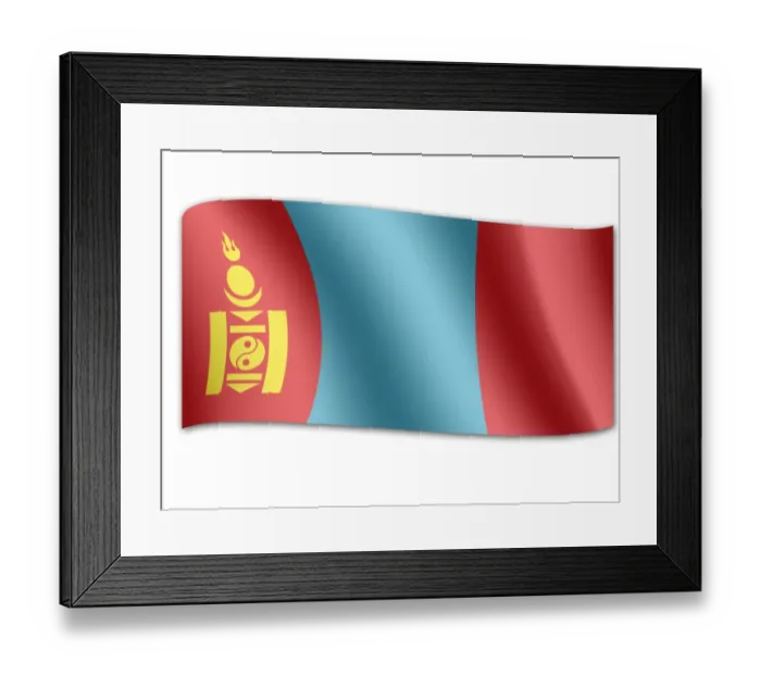 Framed Print : Flag of Mongolia Framed Print : Flag of Mongolia