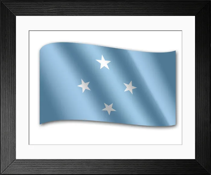 Framed Print : Flag of the Federated States of Micronesia Framed Print : Flag of the Federated States of Micronesia