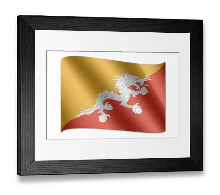 Framed Print : Flag of Bhutan Framed Print : Flag of Bhutan