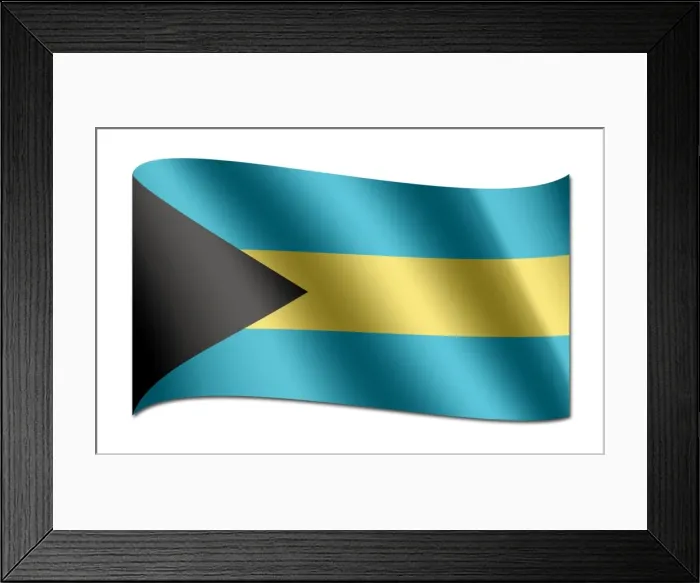 Framed Print : Flag of The Bahamas Framed Print : Flag of The Bahamas