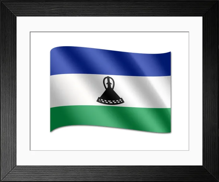 Framed Print : Flag of Lesotho