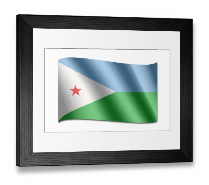 Framed Print : Flag of Djibouti Framed Print : Flag of Djibouti