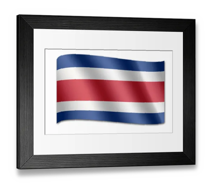 Framed Print : Flag of Costa Rica Framed Print : Flag of Costa Rica