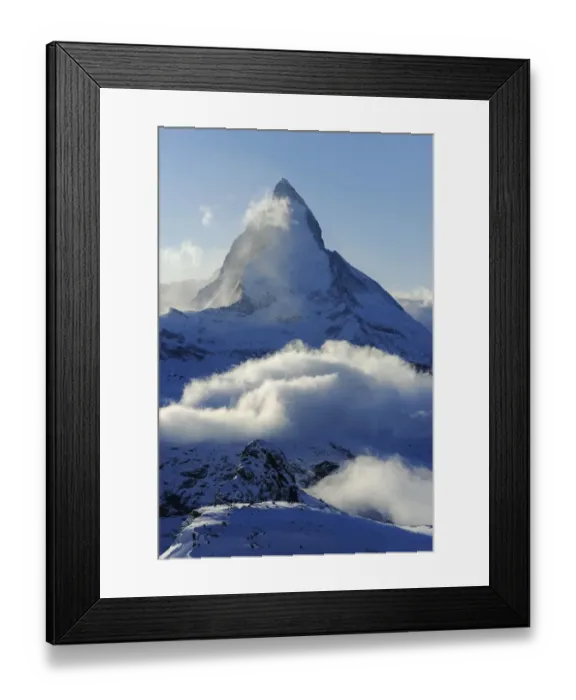 Framed Print : Mt. Matterhorn, shrouded in clouds, Zermatt, Valais, Switzerland, Europe Framed Print : Mt. Matterhorn, shrouded in clouds, Zermatt, Valais, Switzerland, Europe