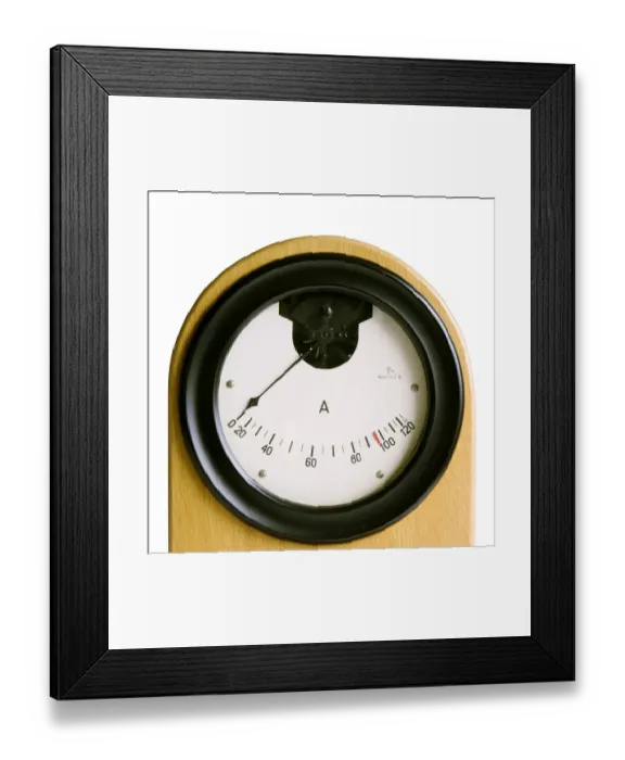 Framed Print : Historic amperemeter, ammeter, Switzerland, Europe Framed Print : Historic amperemeter, ammeter, Switzerland, Europe