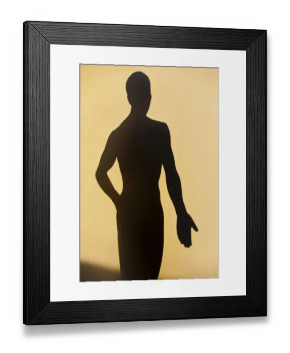 Framed Print : Acupuncture figure as a shadow Framed Print : Acupuncture figure as a shadow