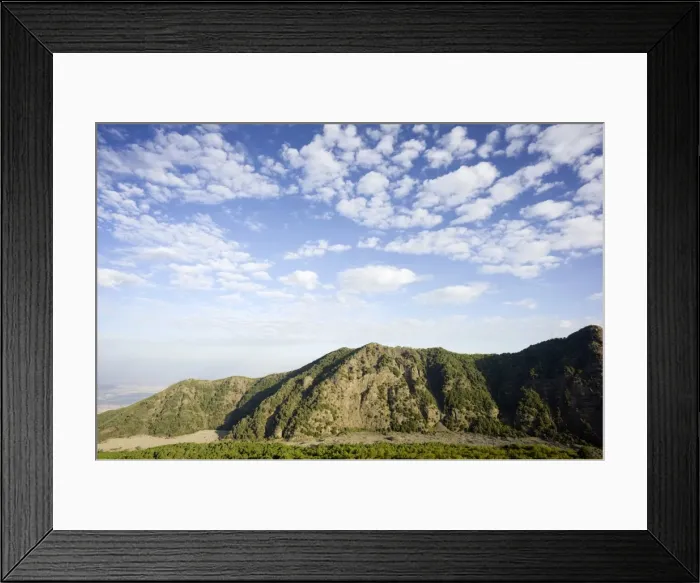 Framed Print : Morning mood on the summit of Mt. Vesuvius, solidified lava from an eruption in 1944, Campania, Italy, Europe