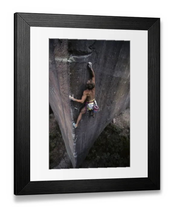 Framed Print : Sports climber on the difficult Avalon route in Unterabtsteinach, Odenwald, Hesse, Germany, Europe Framed Print : Sports climber on the difficult Avalon route in Unterabtsteinach, Odenwald, Hesse, Germany, Europe