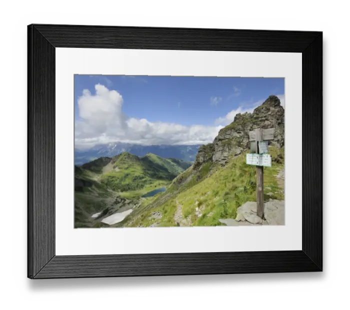 Framed Print : View from Mt. Filzscharte to Moaralmsee lake and Mt. Dachstein, Schladminger Tauern mountain range, Styria, Austria, Europe Framed Print : View from Mt. Filzscharte to Moaralmsee lake and Mt. Dachstein, Schladminger Tauern mountain range, Styria, Austria, Europe