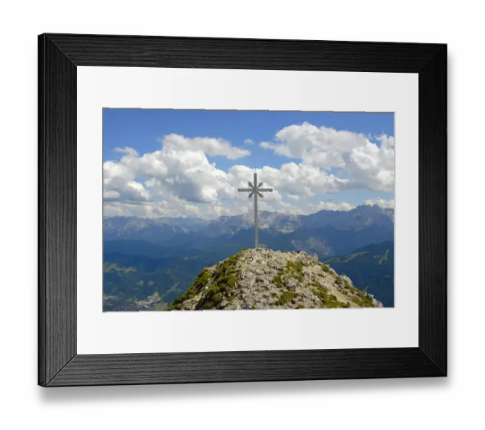 Framed Print : Summit with summit cross, Mt. Kramer or Mt. Kramerspitz, 1985m, near Garmisch-Partenkirchen, Werdenfelser Land area, Upper Bavaria, Bavaria, Germany, Europe Framed Print : Summit with summit cross, Mt. Kramer or Mt. Kramerspitz, 1985m, near Garmisch-Partenkirchen, Werdenfelser Land area, Upper Bavaria, Bavaria, Germany, Europe